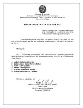 Portaria 338/2016