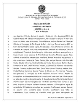 Ata 12/2016 - Reunião Ordinária