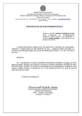 Portaria 040/2018