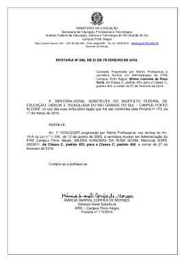 Portaria 048/2018
