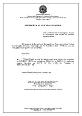 Resolução 23/ 2016