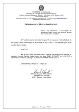 Resolução 17/2017