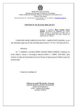 Portaria 108/2017