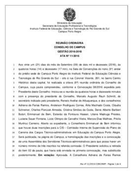 Ata 11/2016 - Reunião Ordinária