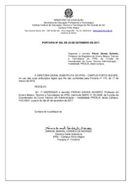 Portaria 305/2017