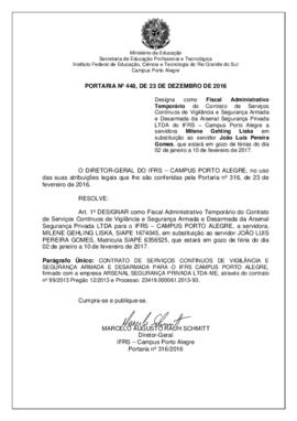 Portaria 448/2016