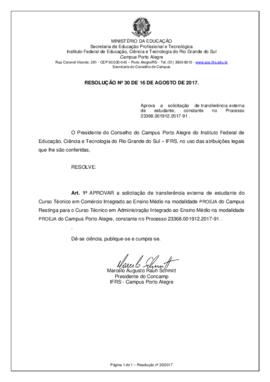 Resolução 30/2017