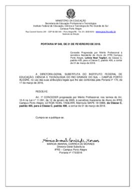 Portaria 049/2018
