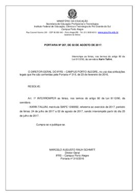 Portaria 207/2017