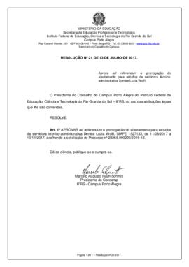 Resolução 21/2017