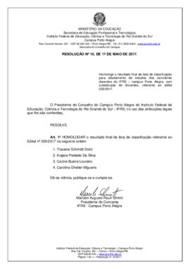 Resolução 10/2017