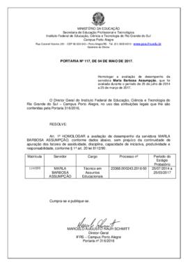 Portaria 117/2017