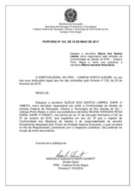 Portaria 123/2017