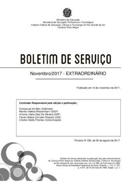 Boletim de serviço extraordinário 07/ 2017
