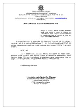Portaria 038/2018