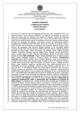 Ata 08/2017 - Reunião Ordinária
