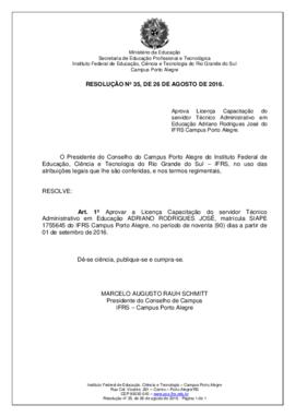 Resolução 35/ 2016