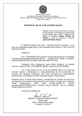 Portaria 393/2016