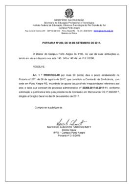Portaria 280/2017