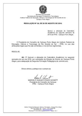 Resolução 36/ 2016