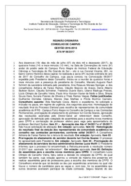 Ata 06/2017 - Reunião Ordinária