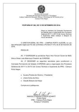 Portaria 363/2016