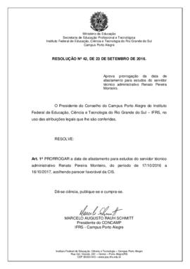 Resolução 42/ 2016
