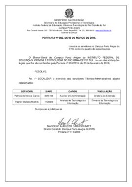 Portaria 082/2018
