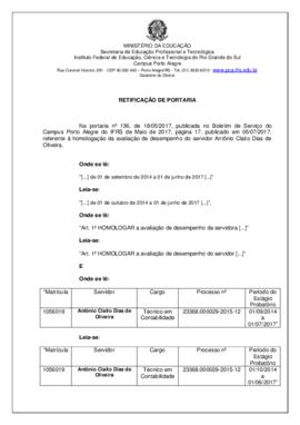 Portaria 136/2017 - RETIFICAÇÃO