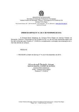 Ordem de Serviço 01/2018