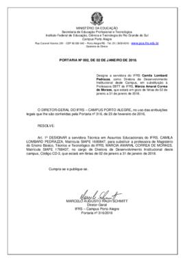 Portaria 002/2018
