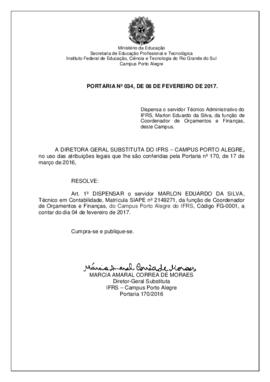 Portaria 034/2017